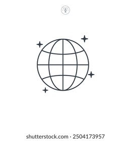 Ilustración vectorial del símbolo del icono del globo aislado en el fondo blanco