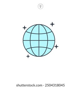 Ilustración vectorial del símbolo del icono del globo aislado en el fondo blanco
