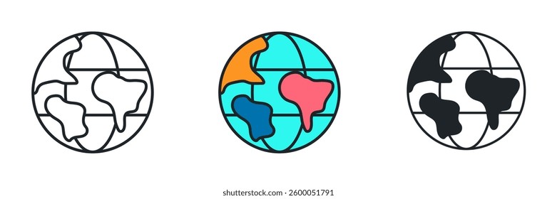 Globe icon symbol vector illustration isolated on white background