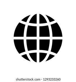 globe icon symbol vector. on white background
