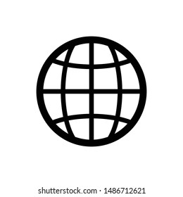 globe icon symbol, web icon vector. website, homepage icon