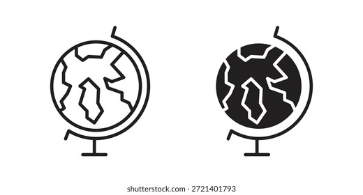Icono del globo para la Plantilla. Conjunto de gráficos de Vector de iconos