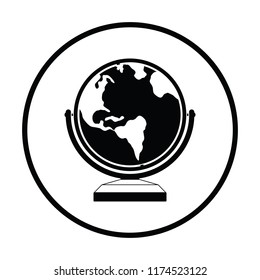 Globe icon. Thin circle design. Vector illustration.