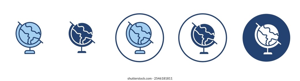 Globe icon Thin line art isolated