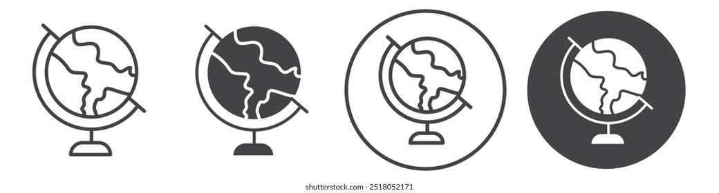 Globe icon thin line illustration