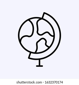 globe icon thin line isolated on white background