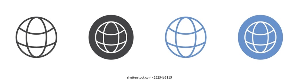 Globe icon Thin outline art symbol