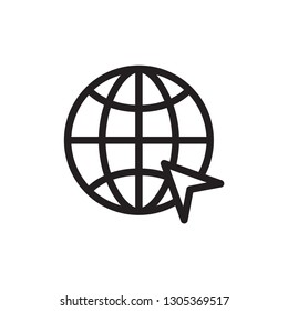 globe icon in trendy flat style, internet icon 