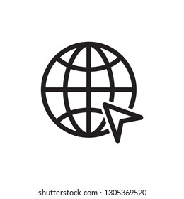 globe icon in trendy flat style, internet icon 