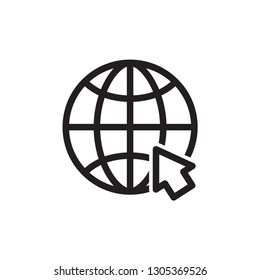 globe icon in trendy flat style, internet icon 