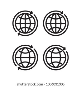 globe icon in trendy flat style 