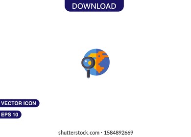 Globe icon in trendy flat style isolated on white background vector illustration