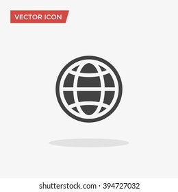 Globe Icon in trendy flat style isolated on grey background. Sphere symbol for your web design, logo, UI. Vector illustration, EPS10.