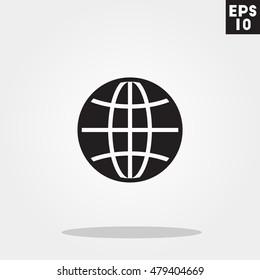 Globe icon in trendy flat style isolated on grey background. Globe symbol for your design, logo, UI. Vector illustration, EPS10.