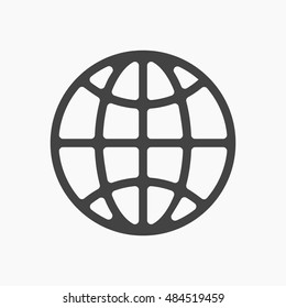 Globe Icon in trendy flat style isolated on grey background. World globe symbol for your web site design, logo, app