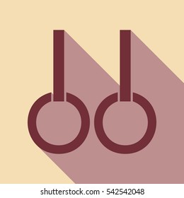 Globe Icon in trendy flat style isolated on grey background. World symbol for your web site design. Wine color icon with rosy brown flat style shadow path on wheat background.