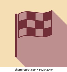 Globe Icon in trendy flat style isolated on grey background. World symbol for your web site design. Wine color icon with rosy brown flat style shadow path on wheat background.