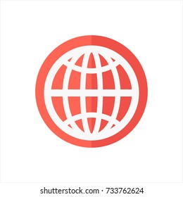 Globe icon in trendy flat style isolated on white background. Globe icon symbol for your web site design,Globe logo, app, UI. Vector illustration, Globe icon eps10. 