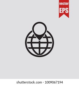Globe icon in trendy isolated on grey background.Vector illustration.