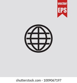 Globe icon in trendy isolated on grey background.Vector illustration.