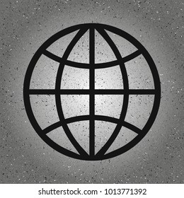Globe Icon in trendy isolated on grey background. World globe symbol for your web site design, logo, app, UI. Vector illustration, EPS10.