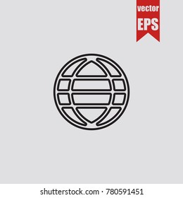 Globe icon in trendy isolated on grey background.Vector illustration.