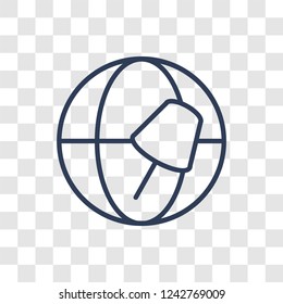 Globe icon. Trendy linear Globe logo concept on transparent background from Maps and Locations collection
