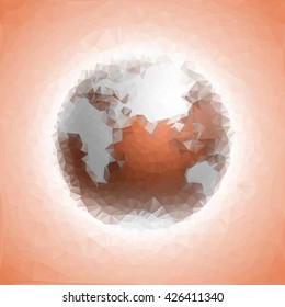 Globe icon Triangulation Earth Icon Vector. 