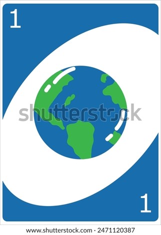 globe icon with uno card frame suit for Coloring Page Illustration , simple, Flat Design Illustration