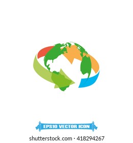 Globe icon vector.
