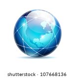 globe icon - vector business logo - isolated on white background