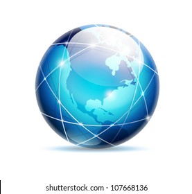 globe icon - vector business logo - isolated on white background