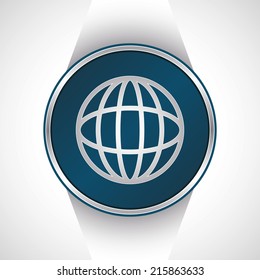 Globe icon. Vector button   