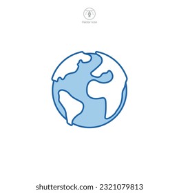 Globe icon vector capturing the essence of global connection, world exploration, and geographical understanding, ideal for educational and international contexts