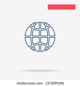 Globe icon. Vector concept illustration for design.