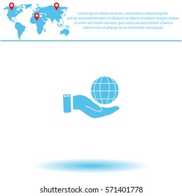 Globe  icon. Vector design. 