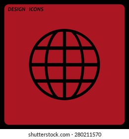 Globe. icon. vector design. Flat design style 
