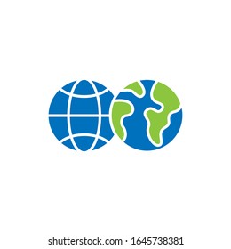 Globe icon vector design illustration. Globe vector illustration for website, mobile, graphic elements, logo, app, UI. Globe icon isolated on white background.