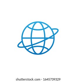 Ilustración de diseño vectorial de icono de globo. Ilustración vectorial global para sitio web, móvil, elementos gráficos, logotipo, aplicación, UI. Icono de globo aislado en fondo blanco.