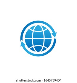 Ilustración de diseño vectorial de icono de globo. Ilustración vectorial global para sitio web, móvil, elementos gráficos, logotipo, aplicación, UI. Icono de globo aislado en fondo blanco.