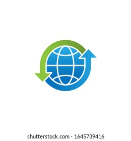 Globe icon vector design illustration. Globe vector illustration for website, mobile, graphic elements, logo, app, UI. Globe icon isolated on white background.