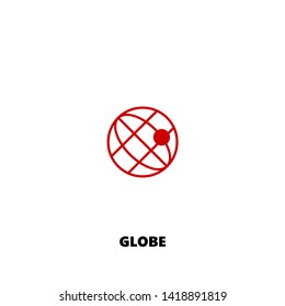 globe icon. globe vector design. sign design. red color