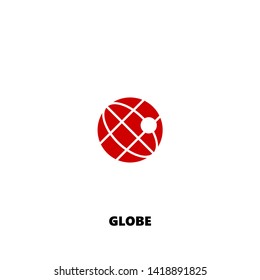 globe icon. globe vector design. sign design. red color