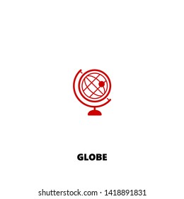 globe icon. globe vector design. sign design. red color