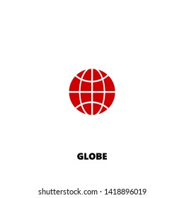 globe icon. globe vector design. sign design. red color