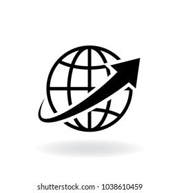 Globe Icon Vector. Earth Logo Template