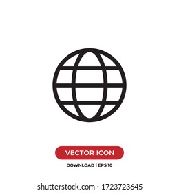 Globe icon vector. Earth sign