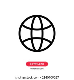 Vector de icono de globo. Signo de la Tierra