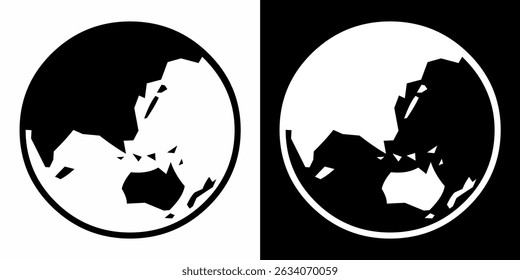 Globe icon vector. Earth icon sign symbol in trendy flat style. Planet vector icon illustration isolated on white and black background