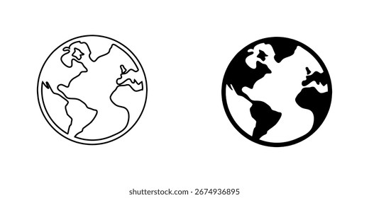 Vetor de ícone de globo. Vetor do símbolo da Terra. Ilustração de ícone de vetor de planeta isolada no fundo branco